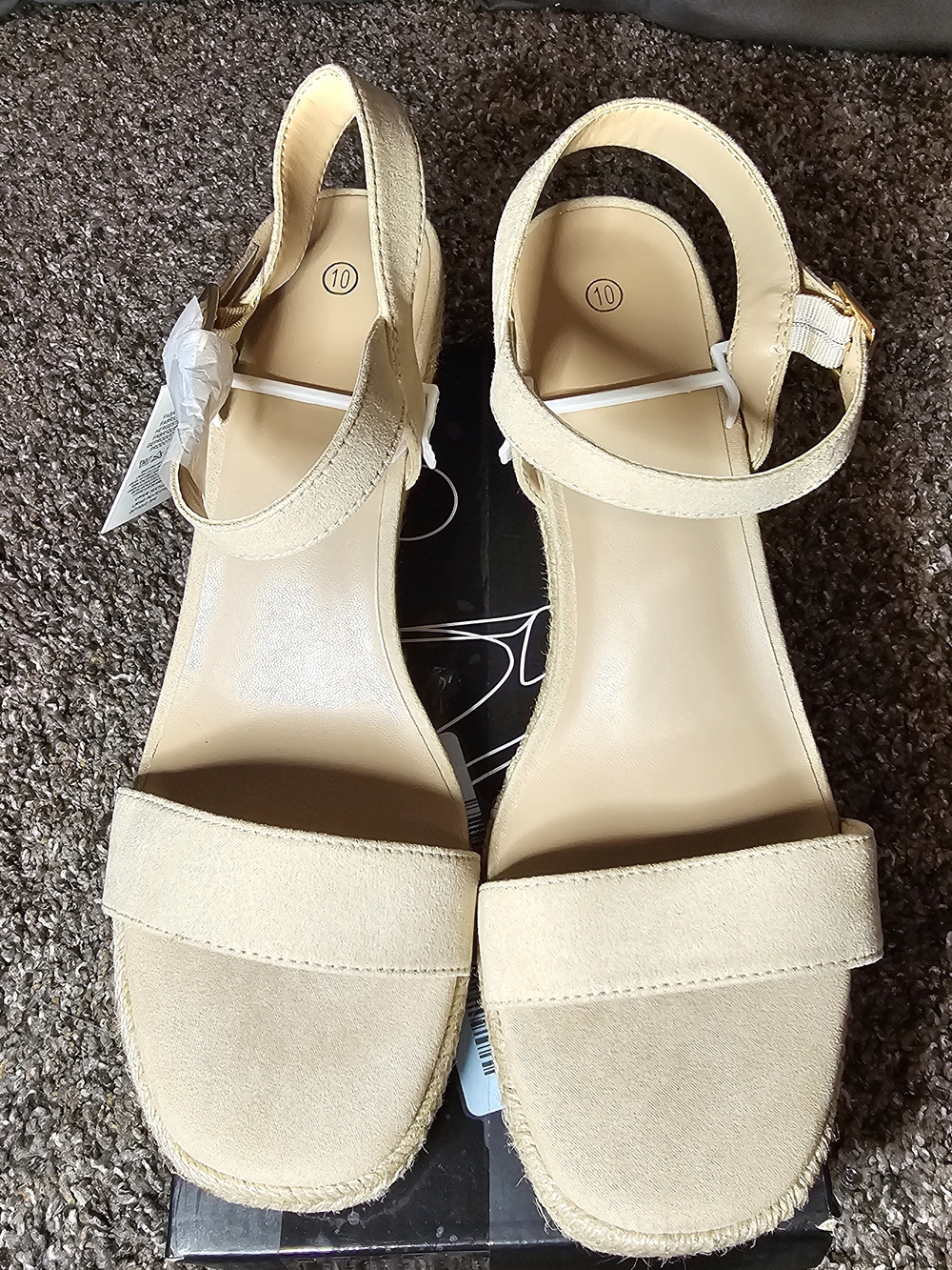 NWT Women’s Cream Espadrille Ankle-Strap Sandals